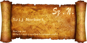 Szij Norbert névjegykártya