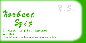 norbert szij business card